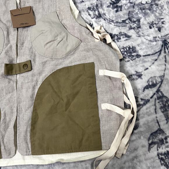 Nicholas Daley Five Pocket Side Tie Linen Vest Mens Size Large - Picture 3 of 7